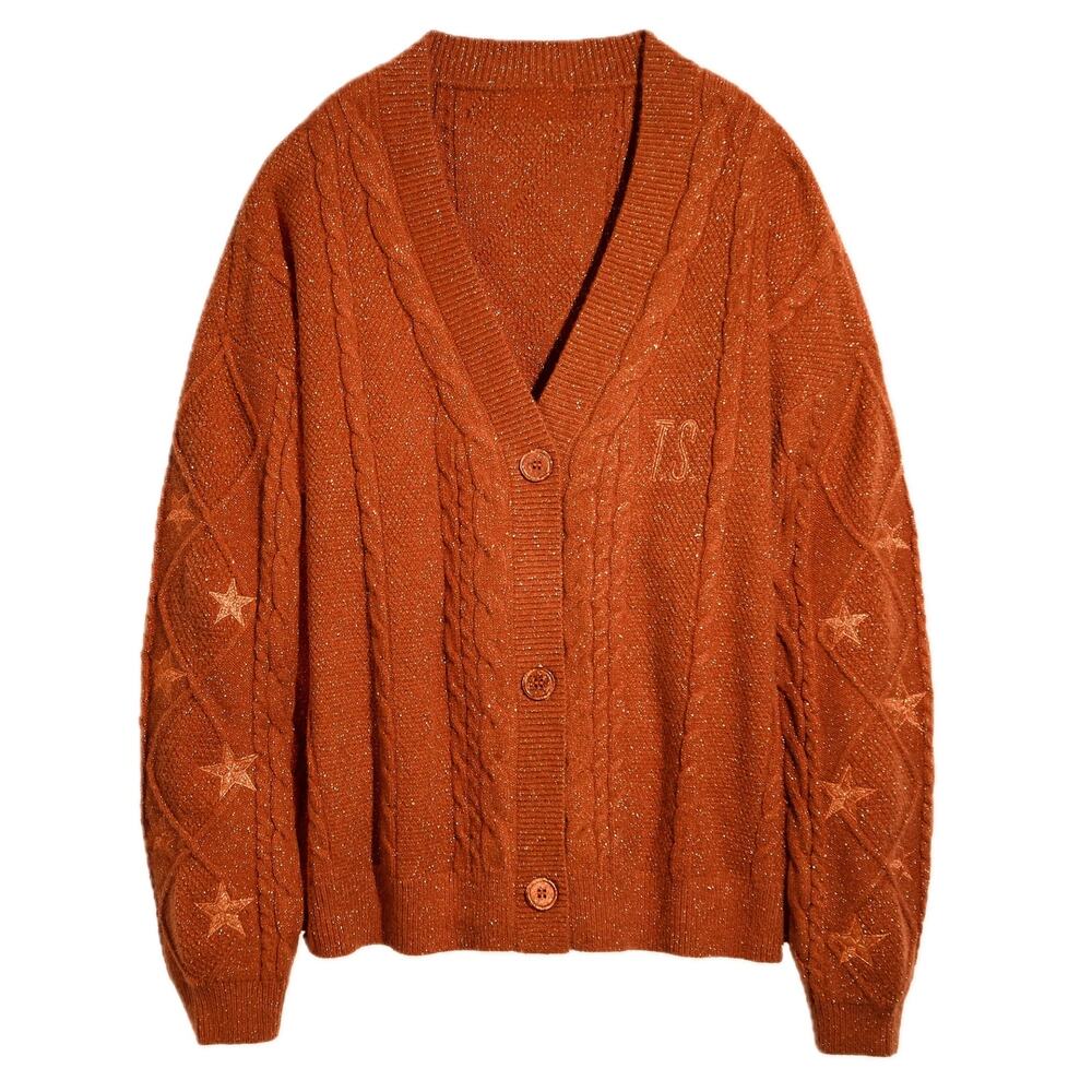 Taylor Swift Oversized Metallic Knit The Life of A Showgirl TLOAS Cardigan